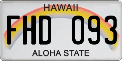 HI license plate FHD093