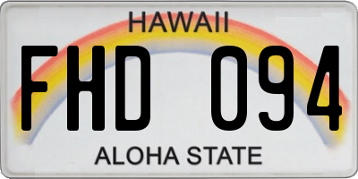 HI license plate FHD094