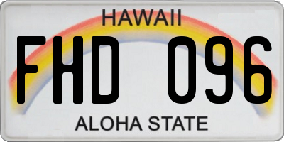 HI license plate FHD096
