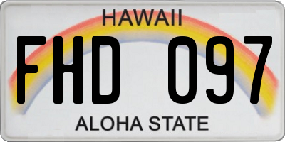 HI license plate FHD097