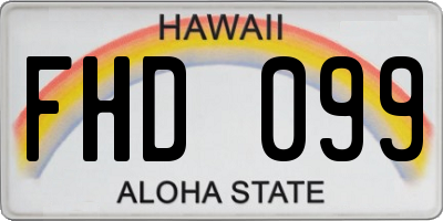 HI license plate FHD099