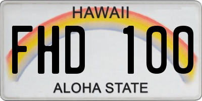 HI license plate FHD100