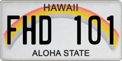 HI license plate FHD101