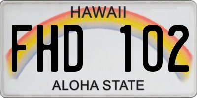 HI license plate FHD102
