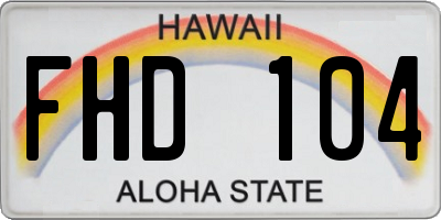 HI license plate FHD104