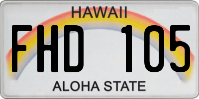 HI license plate FHD105