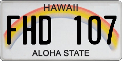 HI license plate FHD107