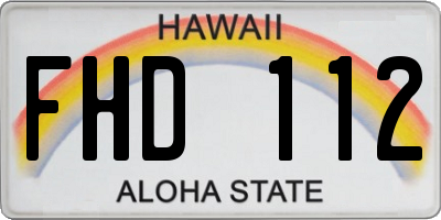 HI license plate FHD112