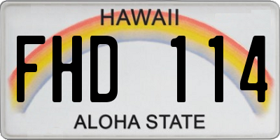 HI license plate FHD114