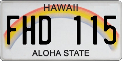HI license plate FHD115