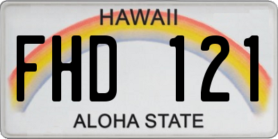 HI license plate FHD121