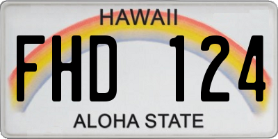 HI license plate FHD124