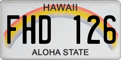 HI license plate FHD126