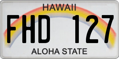 HI license plate FHD127