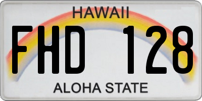 HI license plate FHD128