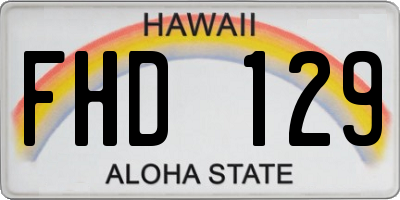 HI license plate FHD129