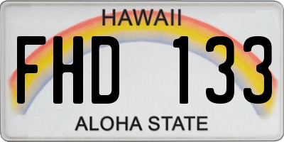 HI license plate FHD133