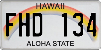 HI license plate FHD134
