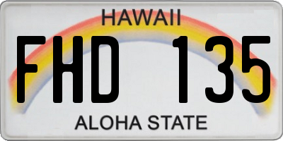 HI license plate FHD135