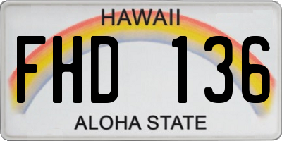 HI license plate FHD136