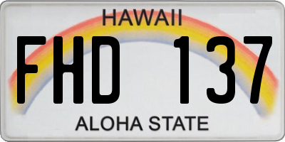 HI license plate FHD137