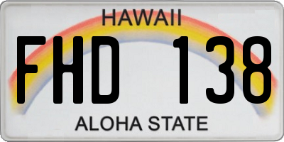 HI license plate FHD138