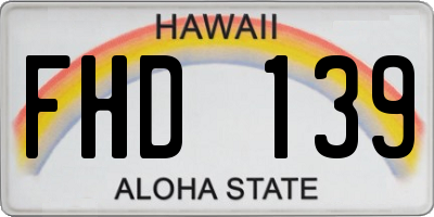 HI license plate FHD139