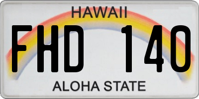 HI license plate FHD140