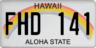 HI license plate FHD141