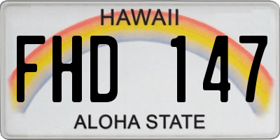 HI license plate FHD147