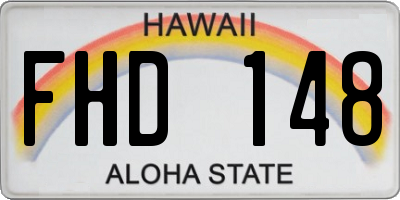 HI license plate FHD148