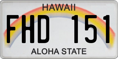 HI license plate FHD151