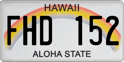 HI license plate FHD152