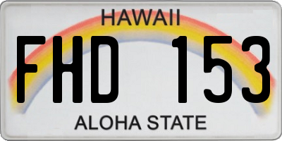 HI license plate FHD153