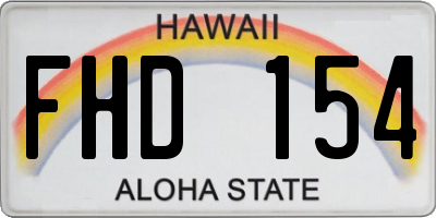 HI license plate FHD154