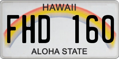 HI license plate FHD160