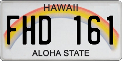 HI license plate FHD161
