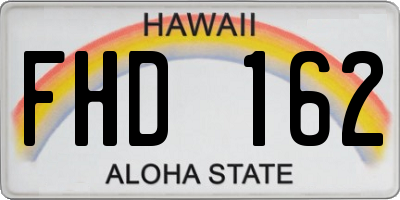 HI license plate FHD162