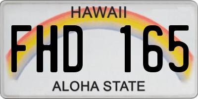 HI license plate FHD165