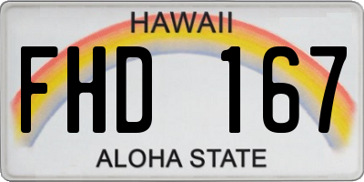 HI license plate FHD167