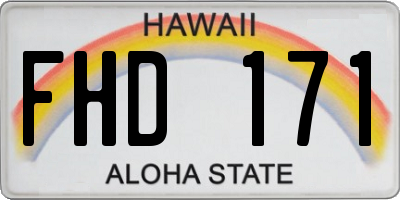 HI license plate FHD171