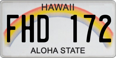 HI license plate FHD172