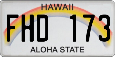 HI license plate FHD173