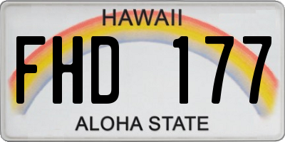 HI license plate FHD177