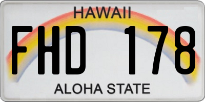 HI license plate FHD178