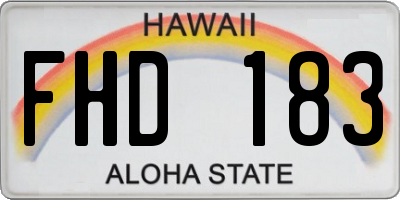 HI license plate FHD183