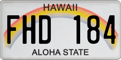 HI license plate FHD184