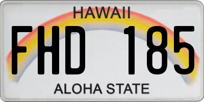 HI license plate FHD185