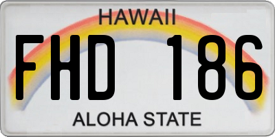HI license plate FHD186