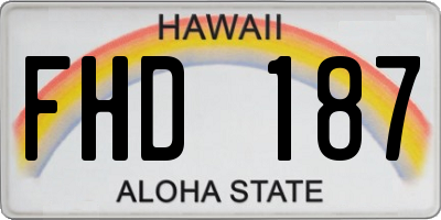 HI license plate FHD187